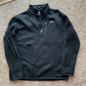 Patagonia Men's Better Sweater 1/4 Zip Pullover Black Large Fleece Polyester